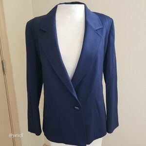 Salvatore Ferragamo blue single button closure blazer 4